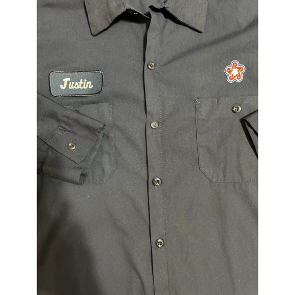 Cintas Comfort Flex Work Shirt Size 2XL Dark Blue Long Sleeve Button Down - Picture 3 of 5